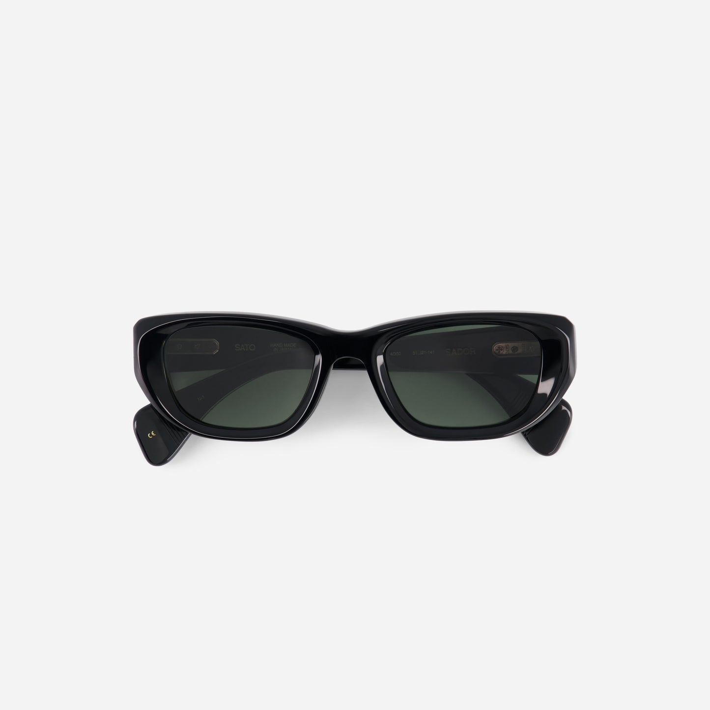 Black sunglasses from the sador collection on a white background