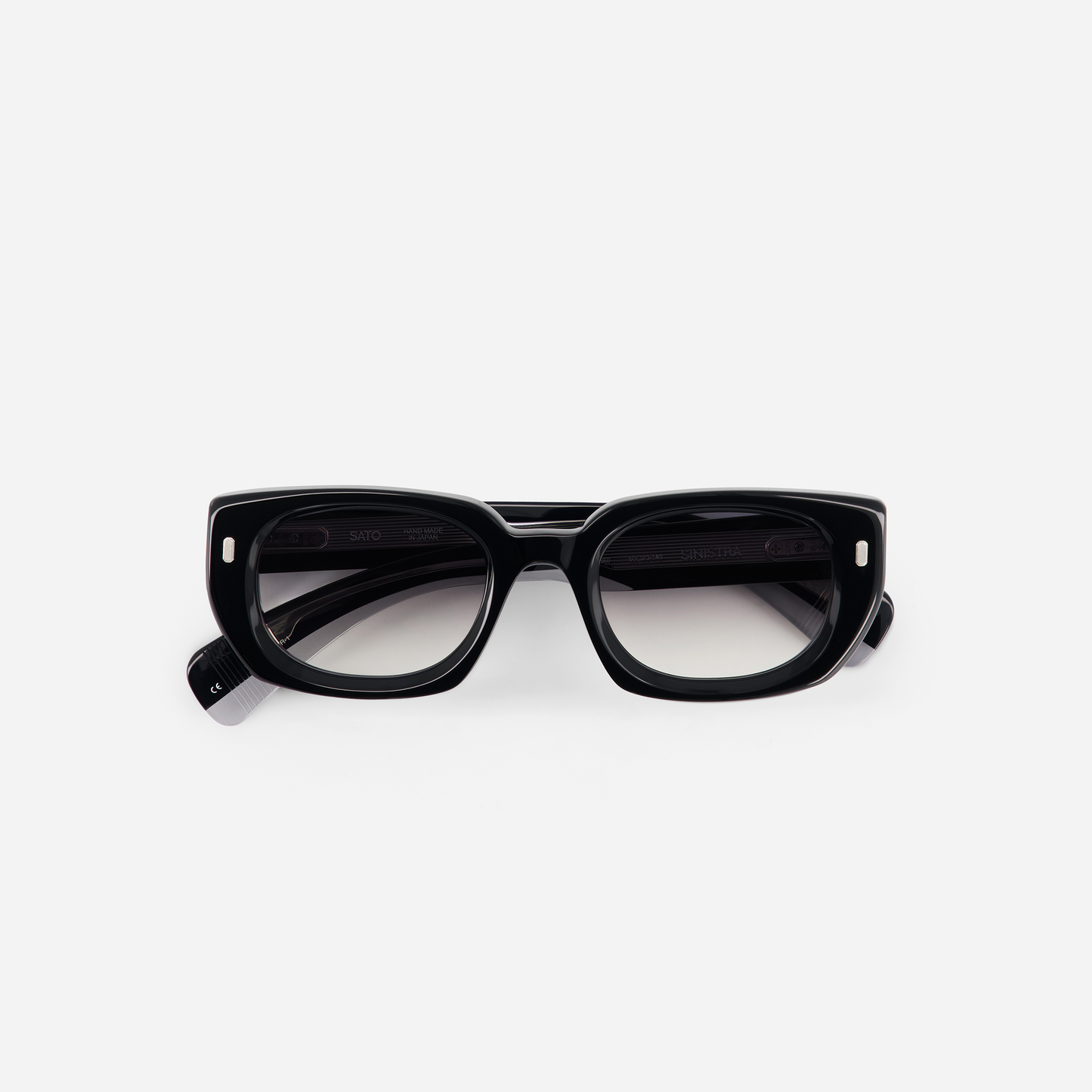 Black sunglasses on a white background