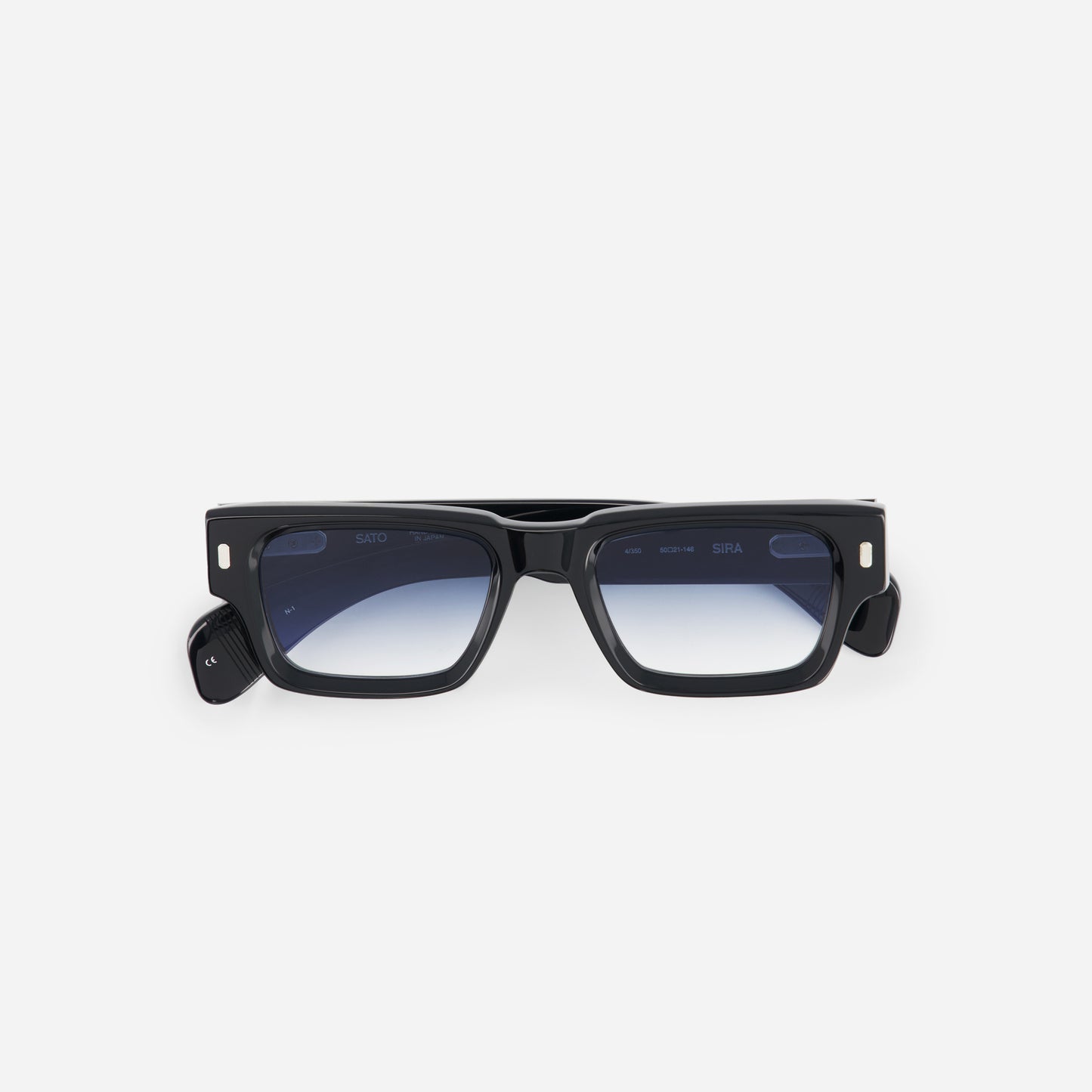 Black smart glasses on a white background