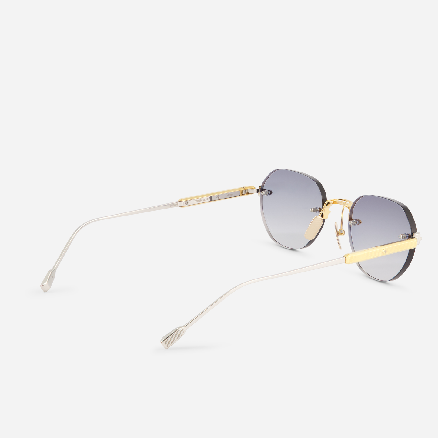 Terebellum I S603, showcasing stunning Yellow Gold and Platinum details and mesmerizing blue lenses.