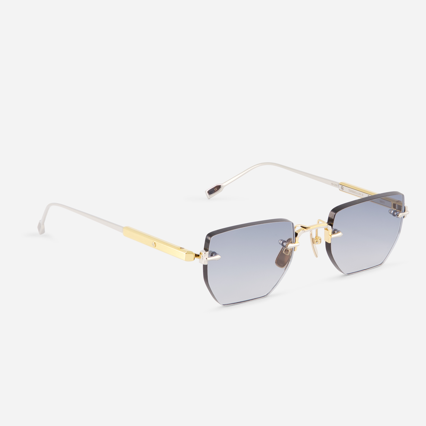 Terebellum III S803, featuring a blend of blue-gray lenses and luxurious yellow gold & platinum accents. SATO