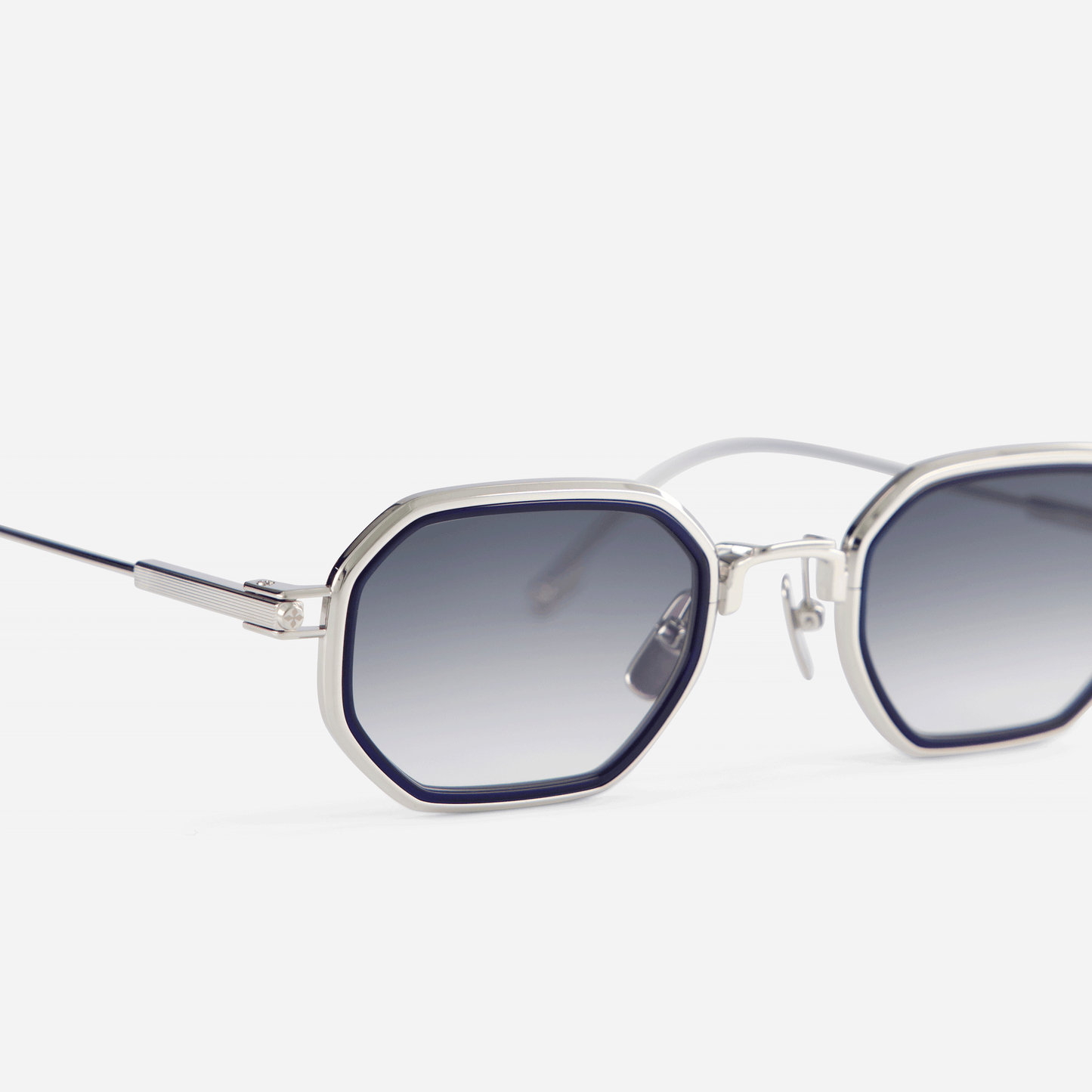 Timir-T S5501 hexagonal glasses, presented in a limited edition frame. Sato Eyewear
