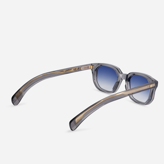 Unleash Your Inner Trendsetter with Japanese Acetate Frames featuring Meteor Crystal Accents and Gradient Blue Lenses.