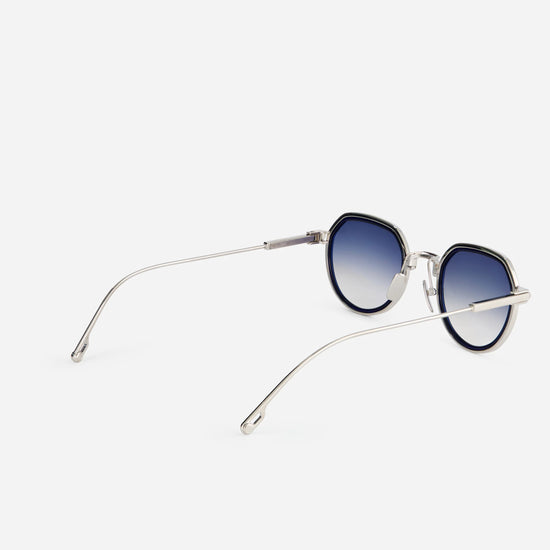 Stylish Belel-T S2201 eyewear with gray gradient lenses and a deep blue night insert.