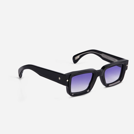 Cervantes N-1 sunglasses in black feature a sleek, contemporary frame design paired with stylish blue gradient lenses.