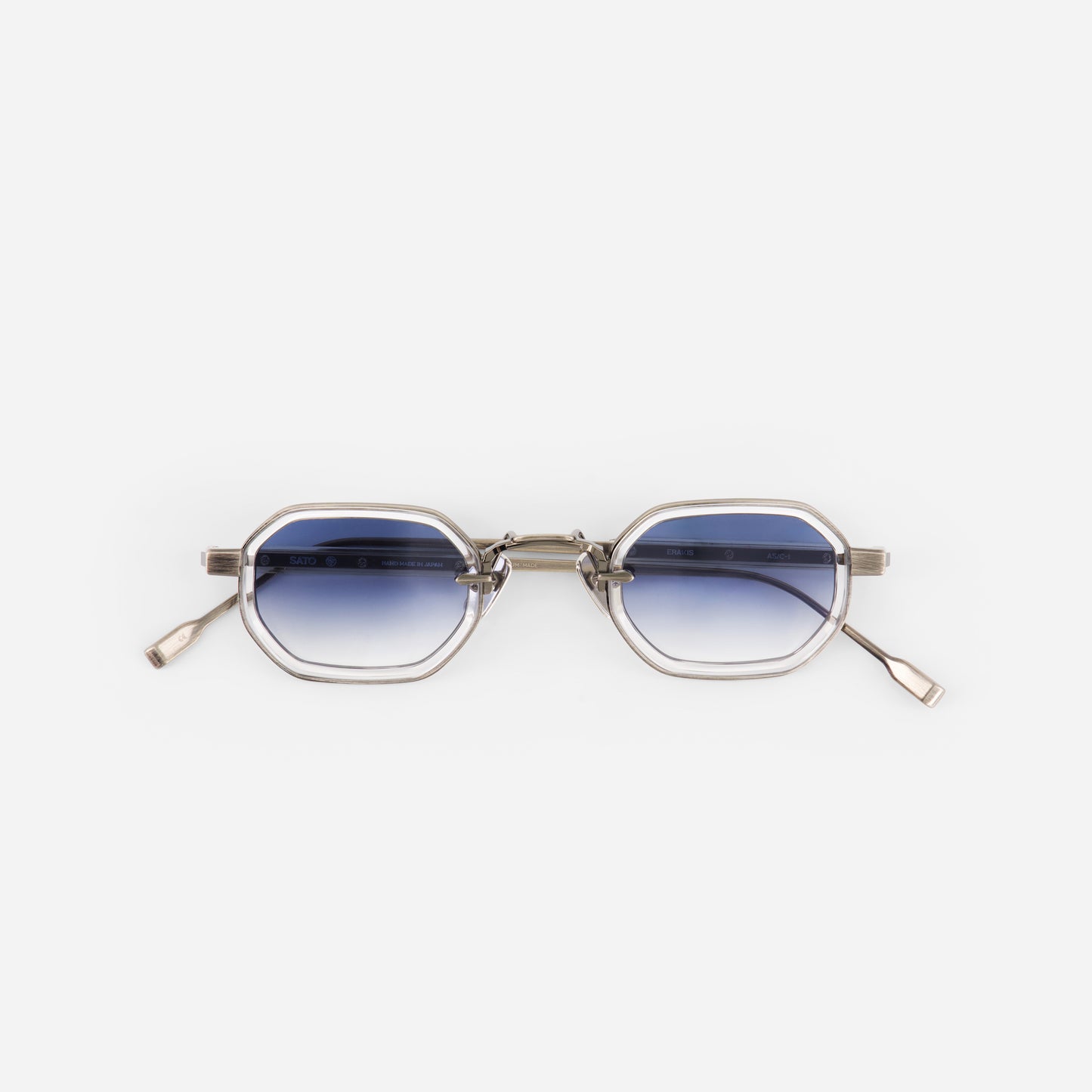 Sunglasses with gradient lenses on a white background