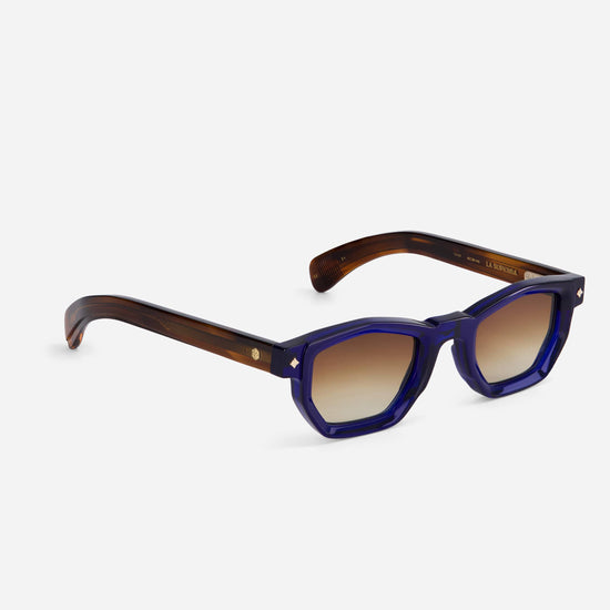 The La Superba Z-1 combines blue light tortoise accents with brown lenses.