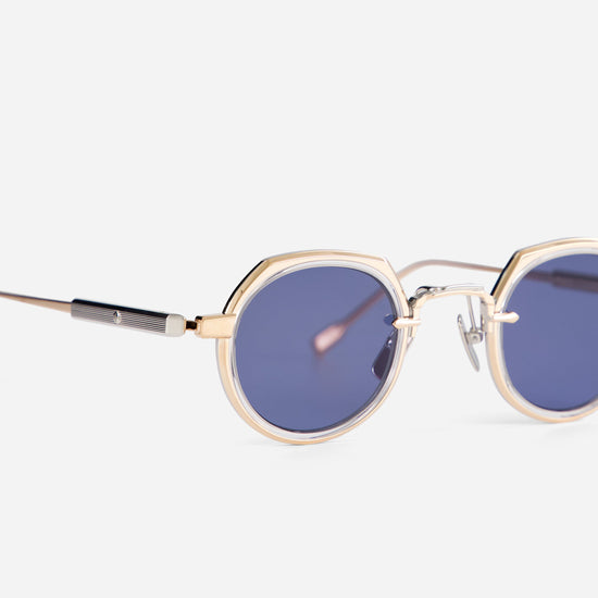 Revati-T RG/P-1 sunglasses combine rose gold and platinum with a crystal grey insert and BL16 blue lenses