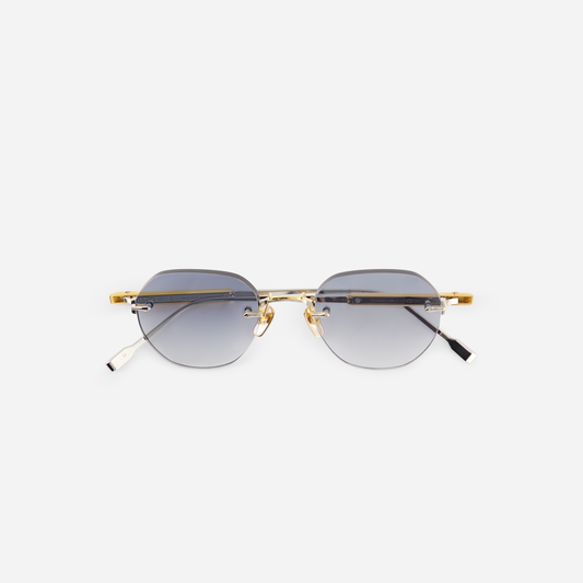 Terebellum I S603 adorned in Yellow Gold and Platinum accents, featuring captivating blue lenses."
