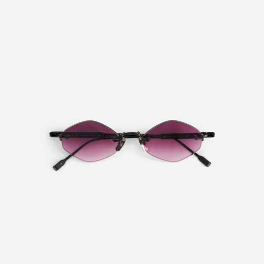 Terebellum V 1210 sunglasses in brushed black feature a sleek rimless design with soft pink gradient lenses for a modern, refined look.